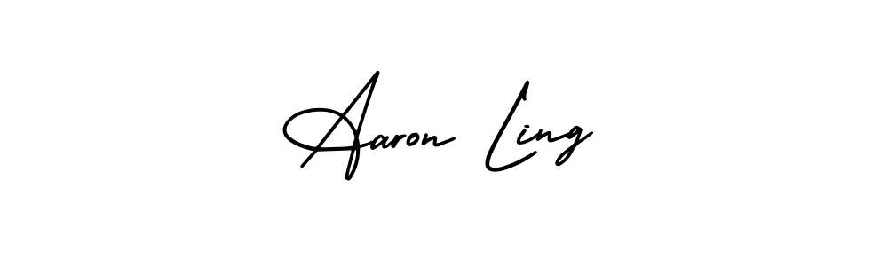 Aaron Ling stylish signature style. Best Handwritten Sign (AmerikaSignatureDemo-Regular) for my name. Handwritten Signature Collection Ideas for my name Aaron Ling. Aaron Ling signature style 3 images and pictures png