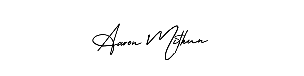 Similarly AmerikaSignatureDemo-Regular is the best handwritten signature design. Signature creator online .You can use it as an online autograph creator for name Aaron Mithun. Aaron Mithun signature style 3 images and pictures png