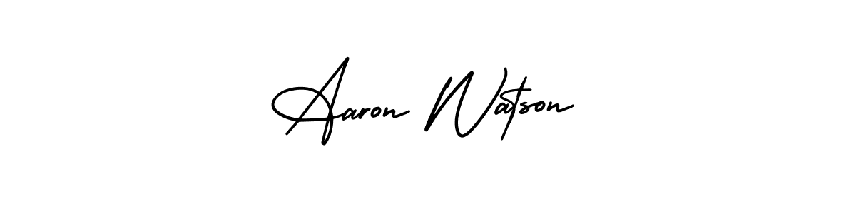 You should practise on your own different ways (AmerikaSignatureDemo-Regular) to write your name (Aaron Watson) in signature. don't let someone else do it for you. Aaron Watson signature style 3 images and pictures png
