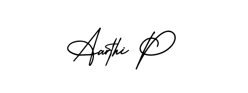 Also we have Aarthi P name is the best signature style. Create professional handwritten signature collection using AmerikaSignatureDemo-Regular autograph style. Aarthi P signature style 3 images and pictures png