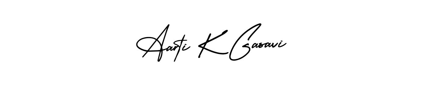 Make a beautiful signature design for name Aarti K Gasavi. Use this online signature maker to create a handwritten signature for free. Aarti K Gasavi signature style 3 images and pictures png