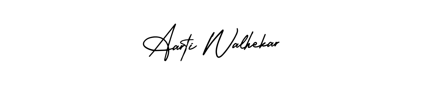 The best way (AmerikaSignatureDemo-Regular) to make a short signature is to pick only two or three words in your name. The name Aarti Walhekar include a total of six letters. For converting this name. Aarti Walhekar signature style 3 images and pictures png
