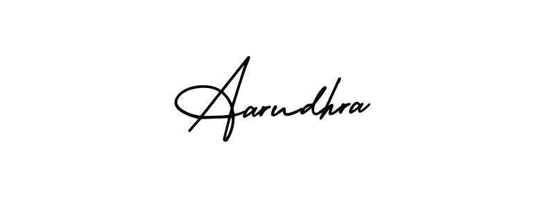 Use a signature maker to create a handwritten signature online. With this signature software, you can design (AmerikaSignatureDemo-Regular) your own signature for name Aarudhra. Aarudhra signature style 3 images and pictures png