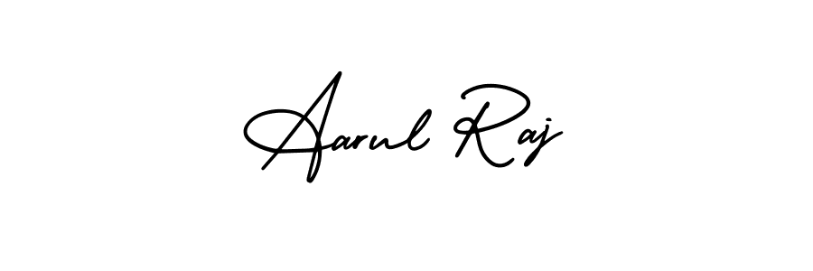 You should practise on your own different ways (AmerikaSignatureDemo-Regular) to write your name (Aarul Raj) in signature. don't let someone else do it for you. Aarul Raj signature style 3 images and pictures png