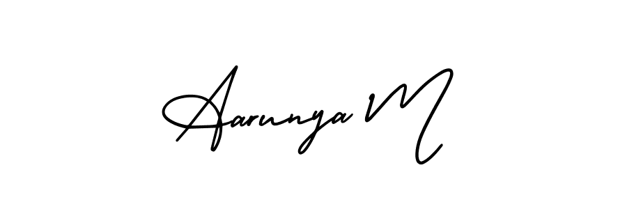 Create a beautiful signature design for name Aarunya M. With this signature (AmerikaSignatureDemo-Regular) fonts, you can make a handwritten signature for free. Aarunya M signature style 3 images and pictures png