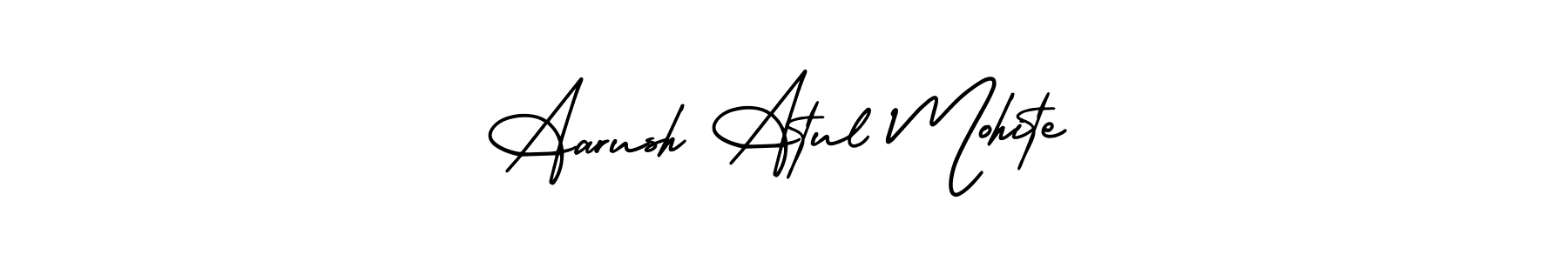 Aarush Atul Mohite stylish signature style. Best Handwritten Sign (AmerikaSignatureDemo-Regular) for my name. Handwritten Signature Collection Ideas for my name Aarush Atul Mohite. Aarush Atul Mohite signature style 3 images and pictures png