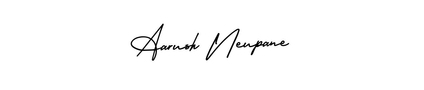 It looks lik you need a new signature style for name Aarush Neupane. Design unique handwritten (AmerikaSignatureDemo-Regular) signature with our free signature maker in just a few clicks. Aarush Neupane signature style 3 images and pictures png