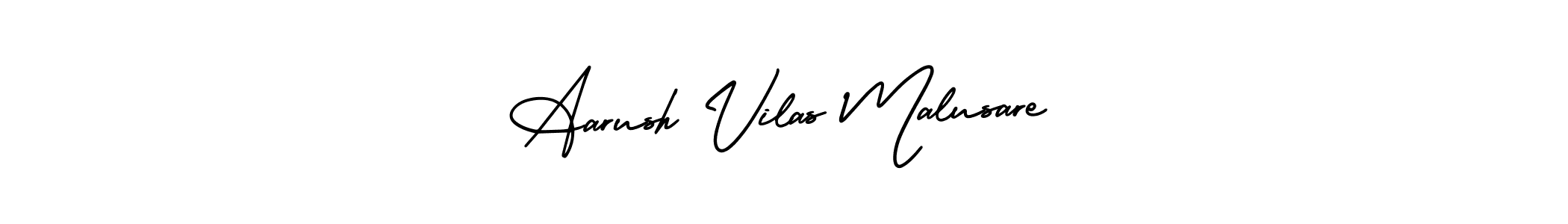 The best way (AmerikaSignatureDemo-Regular) to make a short signature is to pick only two or three words in your name. The name Aarush Vilas Malusare include a total of six letters. For converting this name. Aarush Vilas Malusare signature style 3 images and pictures png