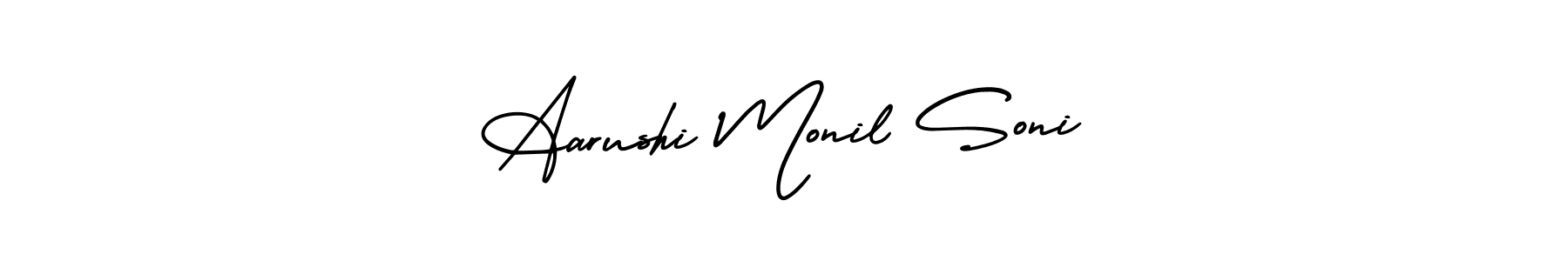 See photos of Aarushi Monil Soni official signature by Spectra . Check more albums & portfolios. Read reviews & check more about AmerikaSignatureDemo-Regular font. Aarushi Monil Soni signature style 3 images and pictures png