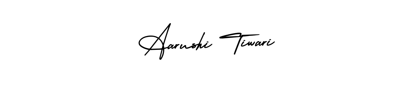 The best way (AmerikaSignatureDemo-Regular) to make a short signature is to pick only two or three words in your name. The name Aarushi Tiwari include a total of six letters. For converting this name. Aarushi Tiwari signature style 3 images and pictures png