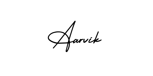 Aarvik stylish signature style. Best Handwritten Sign (AmerikaSignatureDemo-Regular) for my name. Handwritten Signature Collection Ideas for my name Aarvik. Aarvik signature style 3 images and pictures png