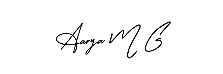 It looks lik you need a new signature style for name Aarya M G. Design unique handwritten (AmerikaSignatureDemo-Regular) signature with our free signature maker in just a few clicks. Aarya M G signature style 3 images and pictures png