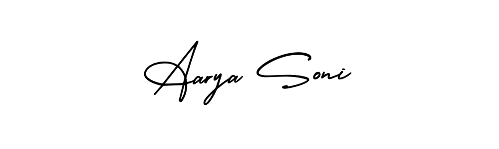 Make a beautiful signature design for name Aarya Soni. With this signature (AmerikaSignatureDemo-Regular) style, you can create a handwritten signature for free. Aarya Soni signature style 3 images and pictures png