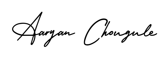 Designed for modern professionals: Aaryan Chougule name signature crafted with AmerikaSignatureDemo-Regular script. Ready for digital PDF workflows. Aaryan Chougule signature style 3 images and pictures png