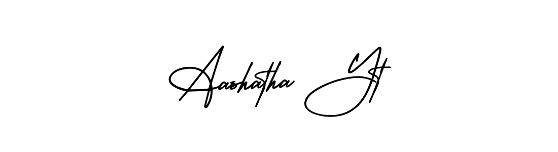 Create a beautiful signature design for name Aashatha Yt. With this signature (AmerikaSignatureDemo-Regular) fonts, you can make a handwritten signature for free. Aashatha Yt signature style 3 images and pictures png