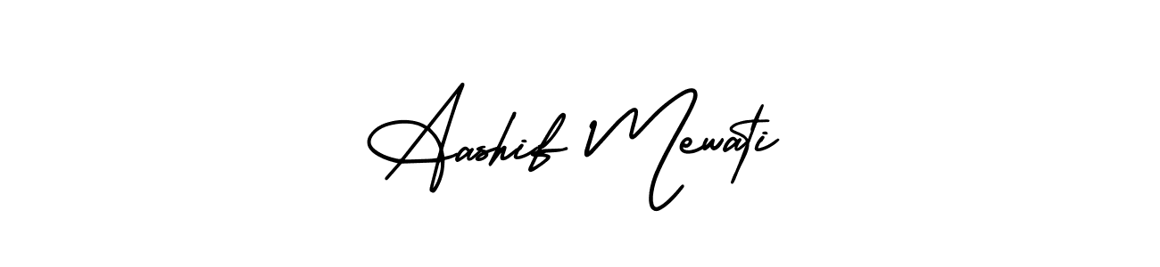 This is the best signature style for the Aashif Mewati name. Also you like these signature font (AmerikaSignatureDemo-Regular). Mix name signature. Aashif Mewati signature style 3 images and pictures png