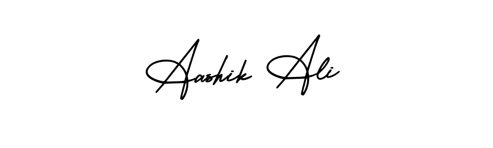 The best way (AmerikaSignatureDemo-Regular) to make a short signature is to pick only two or three words in your name. The name Aashik Ali include a total of six letters. For converting this name. Aashik Ali signature style 3 images and pictures png