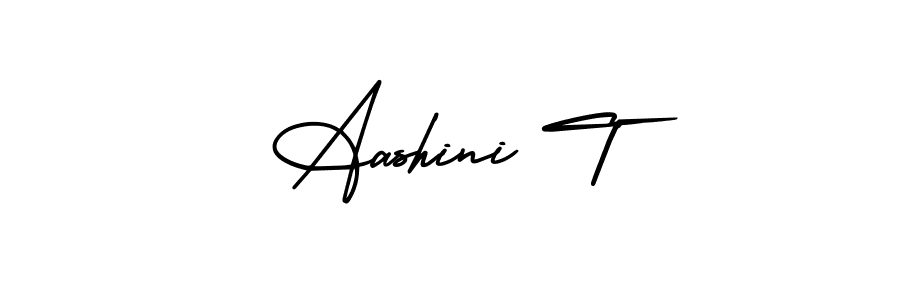 Make a beautiful signature design for name Aashini T. With this signature (AmerikaSignatureDemo-Regular) style, you can create a handwritten signature for free. Aashini T signature style 3 images and pictures png