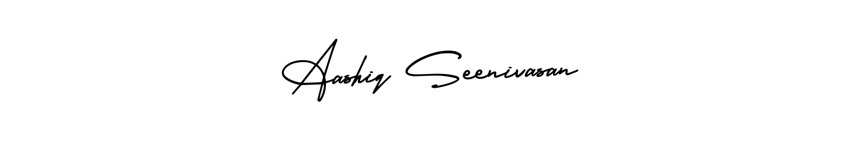 Aashiq Seenivasan stylish signature style. Best Handwritten Sign (AmerikaSignatureDemo-Regular) for my name. Handwritten Signature Collection Ideas for my name Aashiq Seenivasan. Aashiq Seenivasan signature style 3 images and pictures png