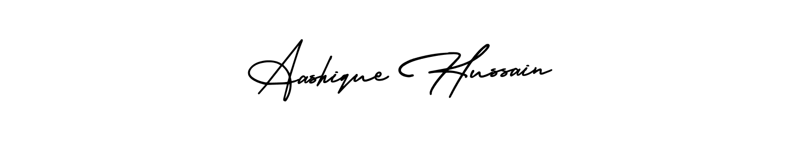 Make a beautiful signature design for name Aashique Hussain. With this signature (AmerikaSignatureDemo-Regular) style, you can create a handwritten signature for free. Aashique Hussain signature style 3 images and pictures png