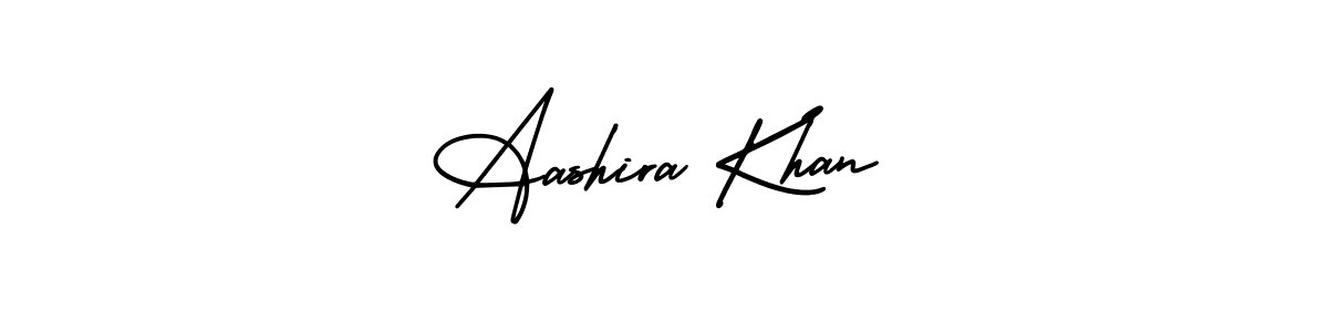 How to make Aashira Khan name signature. Use AmerikaSignatureDemo-Regular style for creating short signs online. This is the latest handwritten sign. Aashira Khan signature style 3 images and pictures png