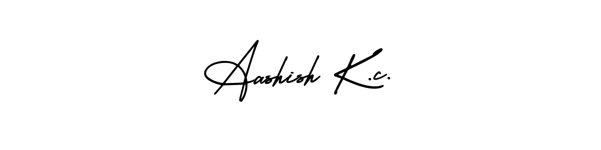 You should practise on your own different ways (AmerikaSignatureDemo-Regular) to write your name (Aashish K.c.) in signature. don't let someone else do it for you. Aashish K.c. signature style 3 images and pictures png