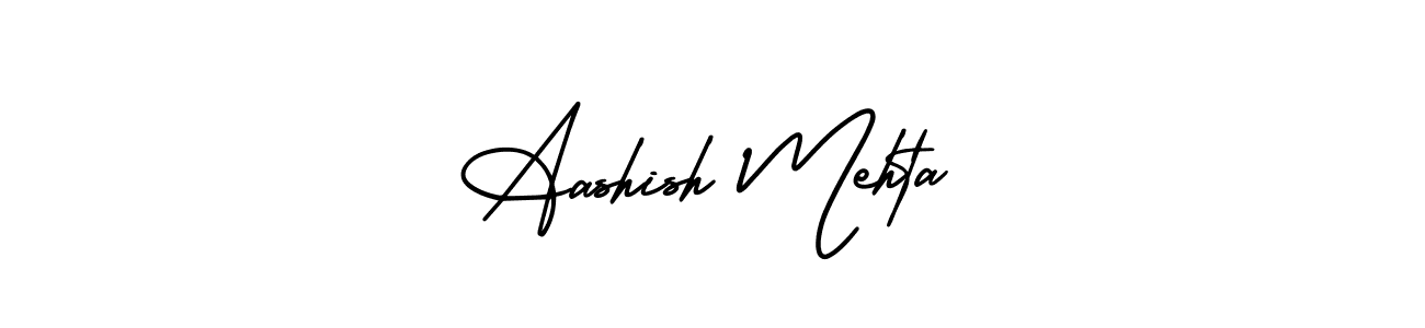The best way (AmerikaSignatureDemo-Regular) to make a short signature is to pick only two or three words in your name. The name Aashish Mehta include a total of six letters. For converting this name. Aashish Mehta signature style 3 images and pictures png