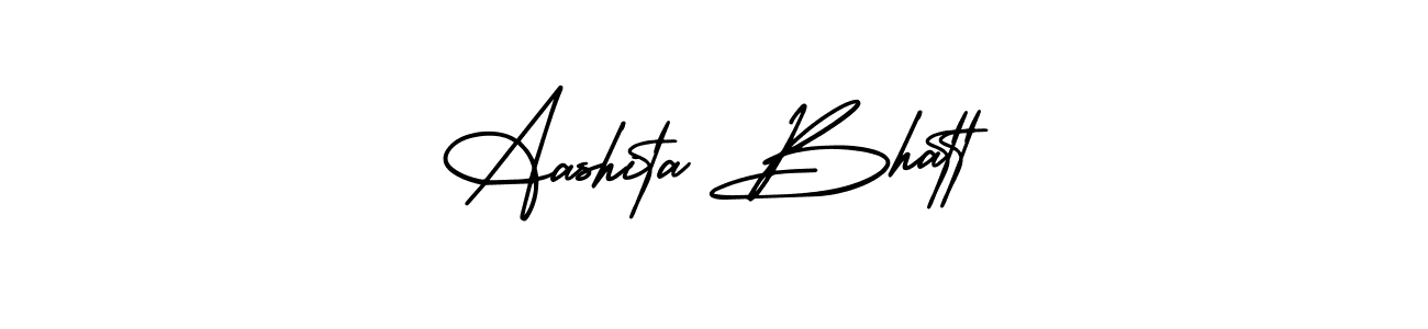 The best way (AmerikaSignatureDemo-Regular) to make a short signature is to pick only two or three words in your name. The name Aashita Bhatt include a total of six letters. For converting this name. Aashita Bhatt signature style 3 images and pictures png