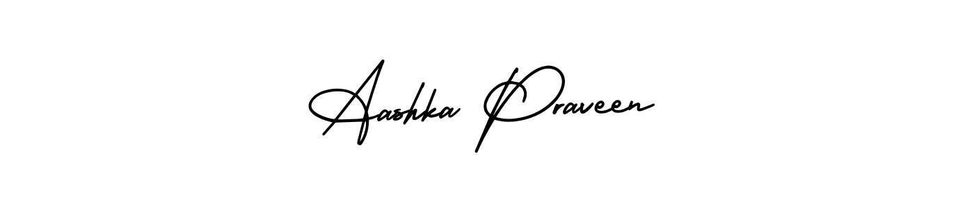 You can use this online signature creator to create a handwritten signature for the name Aashka Praveen. This is the best online autograph maker. Aashka Praveen signature style 3 images and pictures png