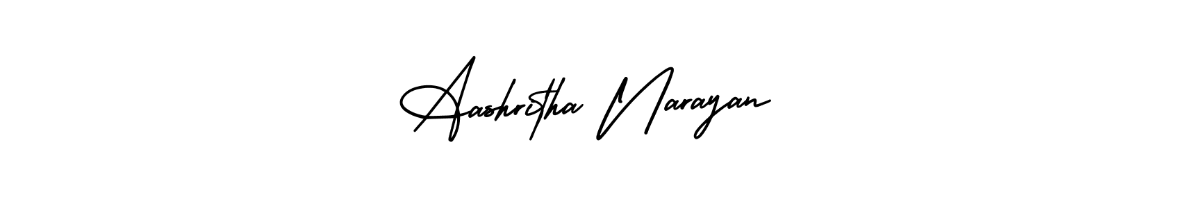 AmerikaSignatureDemo-Regular is a professional signature style that is perfect for those who want to add a touch of class to their signature. It is also a great choice for those who want to make their signature more unique. Get Aashritha Narayan name to fancy signature for free. Aashritha Narayan signature style 3 images and pictures png