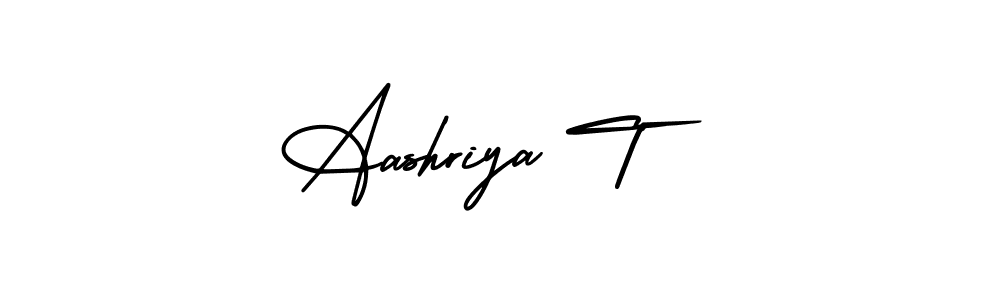 Aashriya T stylish signature style. Best Handwritten Sign (AmerikaSignatureDemo-Regular) for my name. Handwritten Signature Collection Ideas for my name Aashriya T. Aashriya T signature style 3 images and pictures png