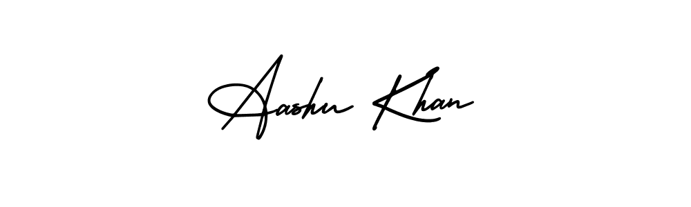 The best way (AmerikaSignatureDemo-Regular) to make a short signature is to pick only two or three words in your name. The name Aashu Khan include a total of six letters. For converting this name. Aashu Khan signature style 3 images and pictures png