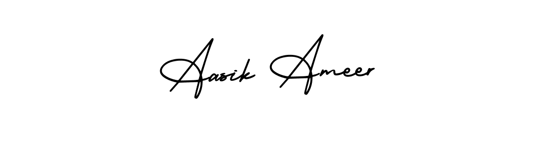 Make a beautiful signature design for name Aasik Ameer. With this signature (AmerikaSignatureDemo-Regular) style, you can create a handwritten signature for free. Aasik Ameer signature style 3 images and pictures png