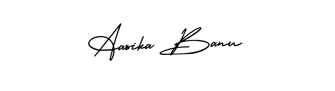 AmerikaSignatureDemo-Regular is a professional signature style that is perfect for those who want to add a touch of class to their signature. It is also a great choice for those who want to make their signature more unique. Get Aasika Banu name to fancy signature for free. Aasika Banu signature style 3 images and pictures png