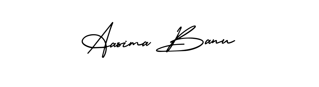 This is the best signature style for the Aasima Banu name. Also you like these signature font (AmerikaSignatureDemo-Regular). Mix name signature. Aasima Banu signature style 3 images and pictures png