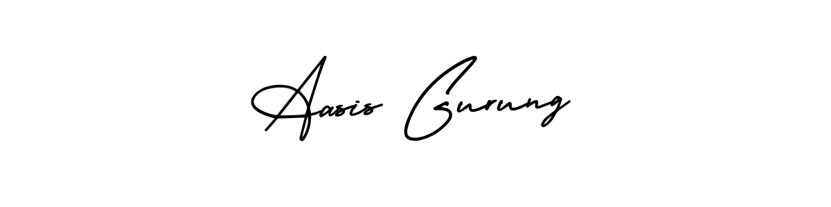 Make a beautiful signature design for name Aasis Gurung. With this signature (AmerikaSignatureDemo-Regular) style, you can create a handwritten signature for free. Aasis Gurung signature style 3 images and pictures png