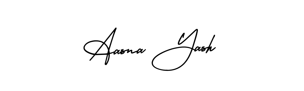 AmerikaSignatureDemo-Regular is a professional signature style that is perfect for those who want to add a touch of class to their signature. It is also a great choice for those who want to make their signature more unique. Get Aasna Yash name to fancy signature for free. Aasna Yash signature style 3 images and pictures png