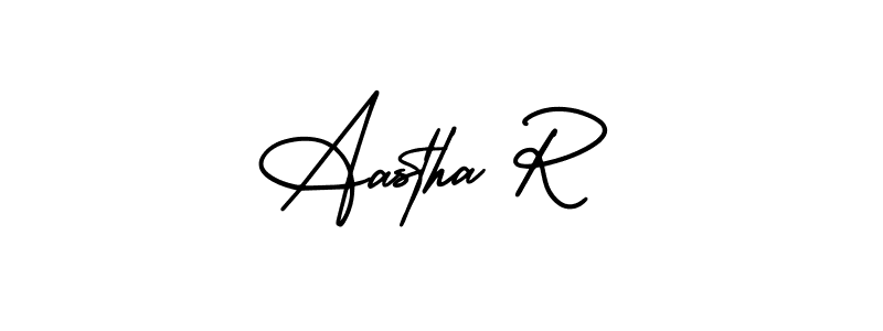 The best way (AmerikaSignatureDemo-Regular) to make a short signature is to pick only two or three words in your name. The name Aastha R include a total of six letters. For converting this name. Aastha R signature style 3 images and pictures png