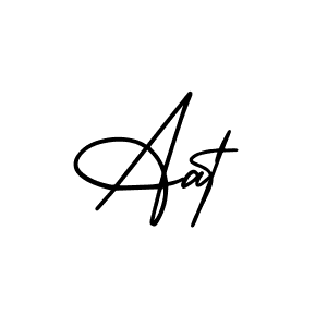 Make a beautiful signature design for name Aat. With this signature (AmerikaSignatureDemo-Regular) style, you can create a handwritten signature for free. Aat signature style 3 images and pictures png