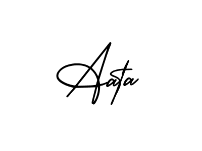 Use a signature maker to create a handwritten signature online. With this signature software, you can design (AmerikaSignatureDemo-Regular) your own signature for name Aata. Aata signature style 3 images and pictures png