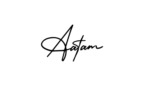 Make a beautiful signature design for name Aatam. With this signature (AmerikaSignatureDemo-Regular) style, you can create a handwritten signature for free. Aatam signature style 3 images and pictures png