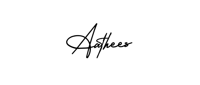 How to make Aathees name signature. Use AmerikaSignatureDemo-Regular style for creating short signs online. This is the latest handwritten sign. Aathees signature style 3 images and pictures png
