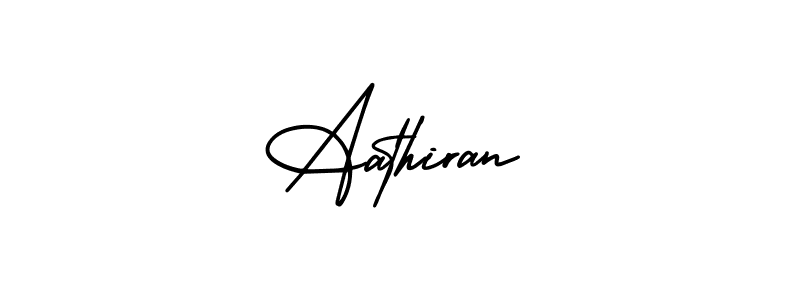 The best way (AmerikaSignatureDemo-Regular) to make a short signature is to pick only two or three words in your name. The name Aathiran include a total of six letters. For converting this name. Aathiran signature style 3 images and pictures png