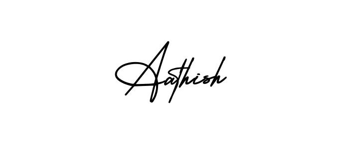 You should practise on your own different ways (AmerikaSignatureDemo-Regular) to write your name (Aathish) in signature. don't let someone else do it for you. Aathish signature style 3 images and pictures png