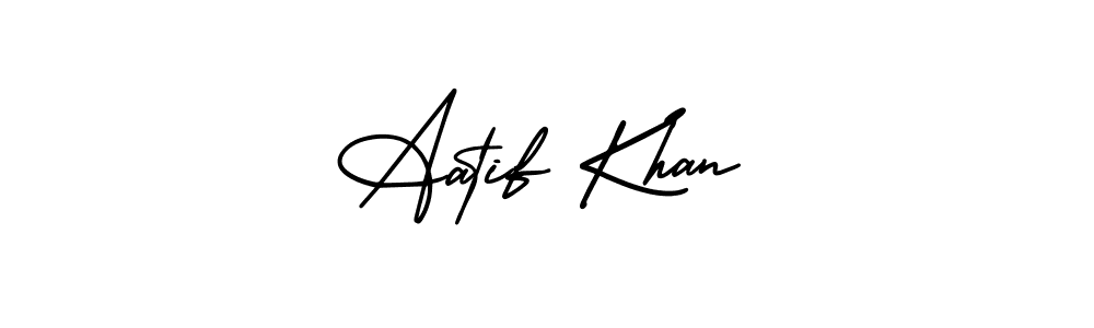 Also You can easily find your signature by using the search form. We will create Aatif Khan name handwritten signature images for you free of cost using AmerikaSignatureDemo-Regular sign style. Aatif Khan signature style 3 images and pictures png