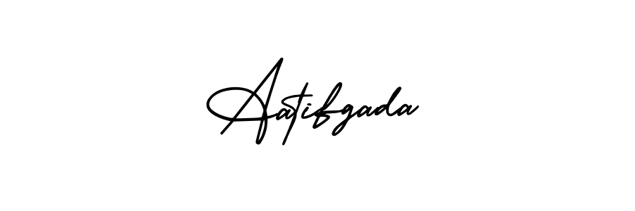 The best way (AmerikaSignatureDemo-Regular) to make a short signature is to pick only two or three words in your name. The name Aatifgada include a total of six letters. For converting this name. Aatifgada signature style 3 images and pictures png