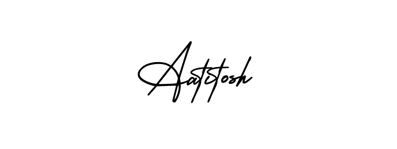 The best way (AmerikaSignatureDemo-Regular) to make a short signature is to pick only two or three words in your name. The name Aatitosh include a total of six letters. For converting this name. Aatitosh signature style 3 images and pictures png
