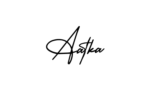 How to make Aatka signature? AmerikaSignatureDemo-Regular is a professional autograph style. Create handwritten signature for Aatka name. Aatka signature style 3 images and pictures png