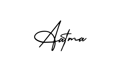 You should practise on your own different ways (AmerikaSignatureDemo-Regular) to write your name (Aatma) in signature. don't let someone else do it for you. Aatma signature style 3 images and pictures png