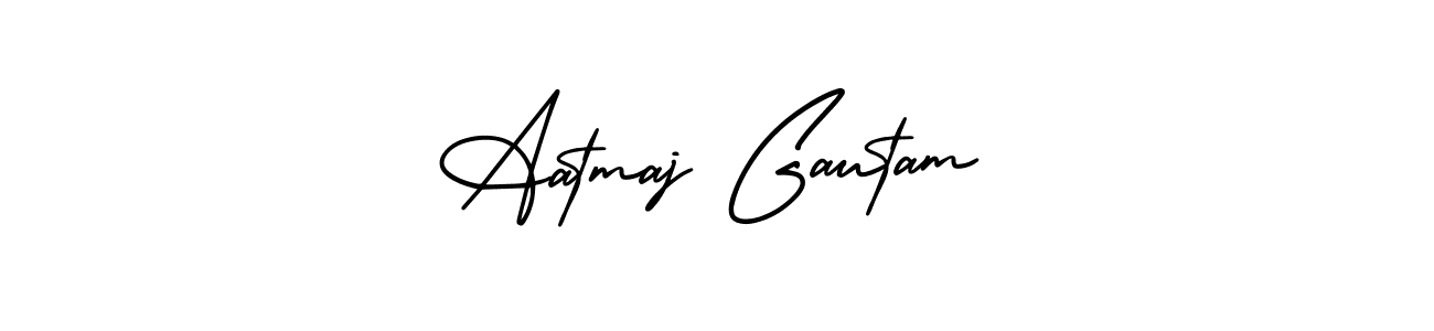 How to Draw Aatmaj Gautam signature style? AmerikaSignatureDemo-Regular is a latest design signature styles for name Aatmaj Gautam. Aatmaj Gautam signature style 3 images and pictures png